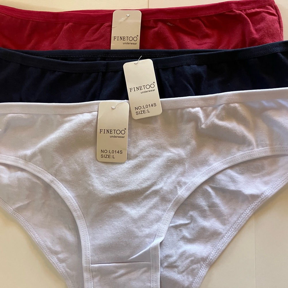 5 Large Ladies Nylon Briefs, Heart ♥️ on back
